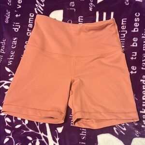 90 Degree By Reflex Orange Bike Shorts High-Waisted Stretch